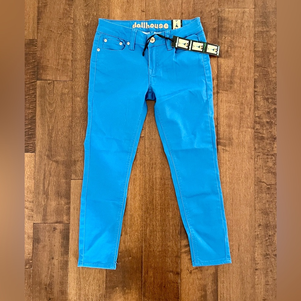 NWT dollhouse vintage y2k indie sleaze blue capri pants punk grunge size 7